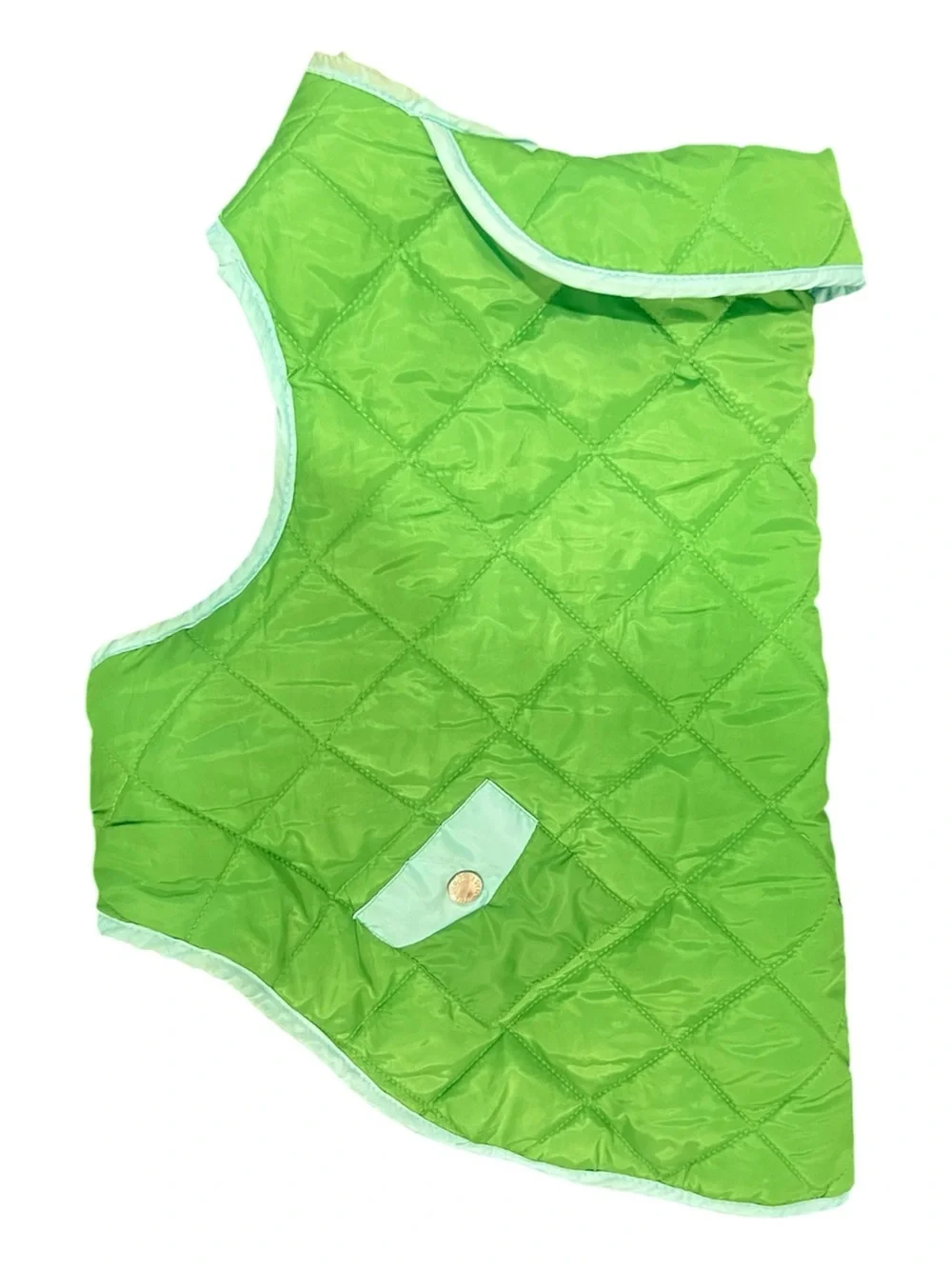 Martha Stewart Green Quilted Dog Coat - Lightweight Pet Jacket - Size Large